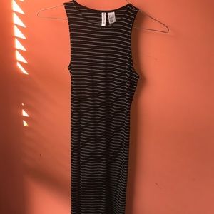 Ribbed black and white stripped tank top dress !!